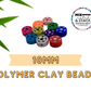 Soccer Polymer Clay Beads