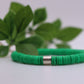 Solid Single Heishi Bracelet (Green)